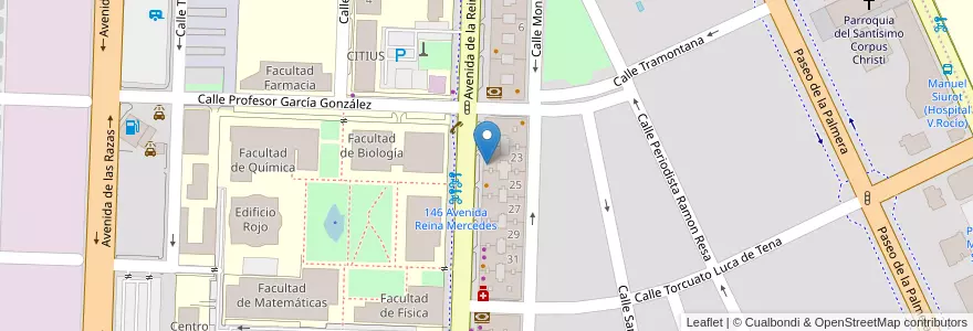 Mapa de ubicacion de English Time School en スペイン, アンダルシア州, Sevilla, セビリア.