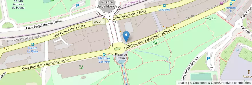 Mapa de ubicacion de English Works en スペイン, アストゥリアス州, アストゥリアス州, Oviedo.