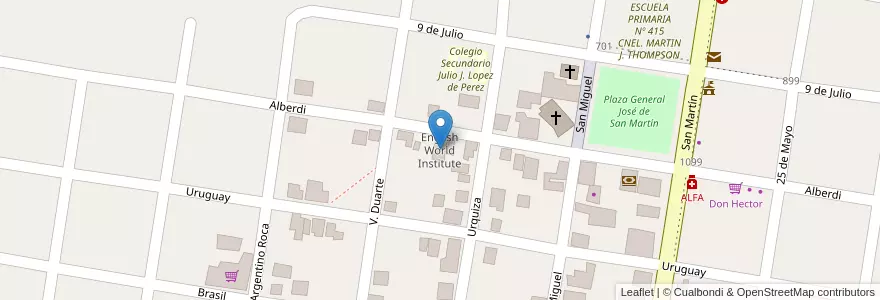 Mapa de ubicacion de English World Institute en Arjantin, Corrientes, Departamento General Paz, Municipio De Itá Ibaté.