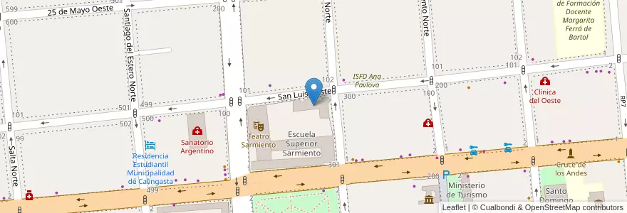 Mapa de ubicacion de ENI 3 Julieta Sarmiento en Argentina, San Juan, Chile, Capital.