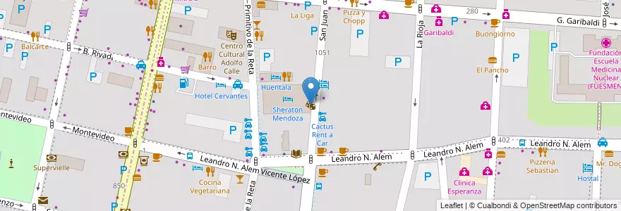 Mapa de ubicacion de Enjoy Casino en آرژانتین, شیلی, Mendoza, Departamento Capital, Ciudad De Mendoza, Sección 3ª Parque O'Higgins.