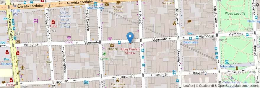 Mapa de ubicacion de Enjoy Dental. Clínica., San Nicolas en Argentinië, Ciudad Autónoma De Buenos Aires, Comuna 1, Buenos Aires.