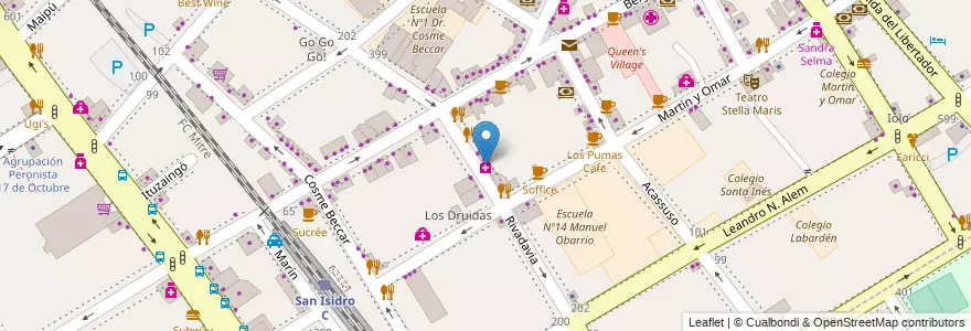 Mapa de ubicacion de Enpleados De Farmacia en Arjantin, Buenos Aires, Partido De San Isidro, San Isidro.