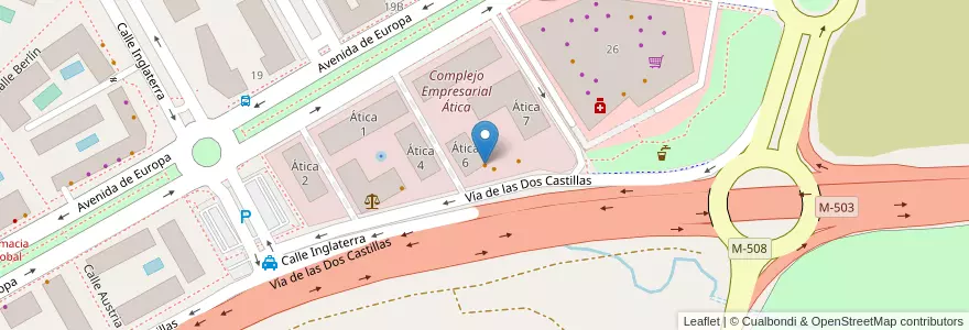 Mapa de ubicacion de Ensaladas y + en Espanha, Comunidade De Madrid, Comunidade De Madrid, Área Metropolitana De Madrid Y Corredor Del Henares, Pozuelo De Alarcón.