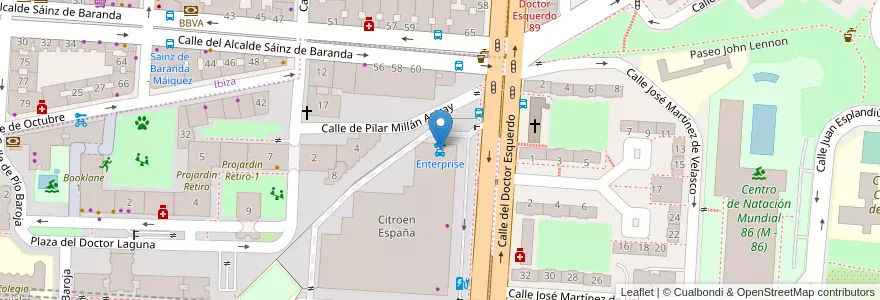 Mapa de ubicacion de Enterprise en إسبانيا, منطقة مدريد, منطقة مدريد, Área Metropolitana De Madrid Y Corredor Del Henares, مدريد.