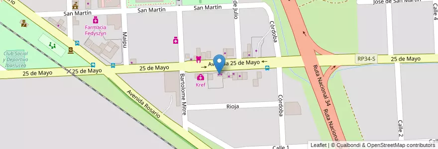 Mapa de ubicacion de Entra y Mira en Argentina, Santa Fe, Departamento Rosario, Municipio De Ibarlucea, Ibarlucea.