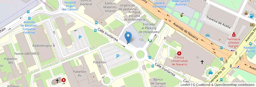 Mapa de ubicacion de Entrada al Parking de Hospitales en Spanien, Navarra, Navarra, Pamplona/Iruña.