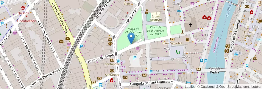 Mapa de ubicacion de Entrada aparcament Pl. Constitució en Spain, Catalonia, Girona, Gironès, Girona.