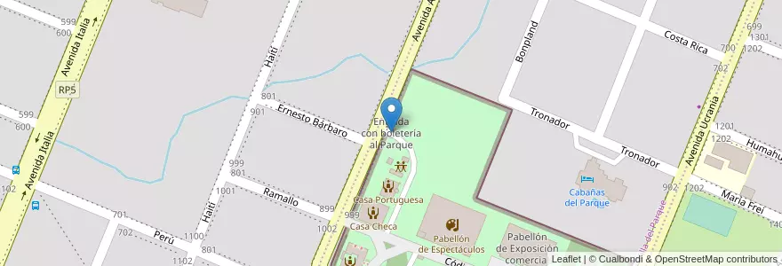 Mapa de ubicacion de Entrada con boletería al Parque en Argentine, Misiones, Departamento Oberá.