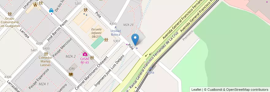 Mapa de ubicacion de Entrada peatonal, Villa Lugano en 아르헨티나, Ciudad Autónoma De Buenos Aires, 부에노스아이레스, Comuna 8.