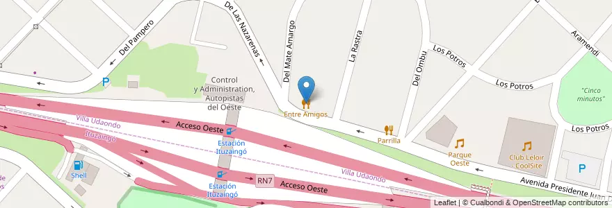 Mapa de ubicacion de Entre Amigos en Arjantin, Buenos Aires, Partido De Ituzaingó.
