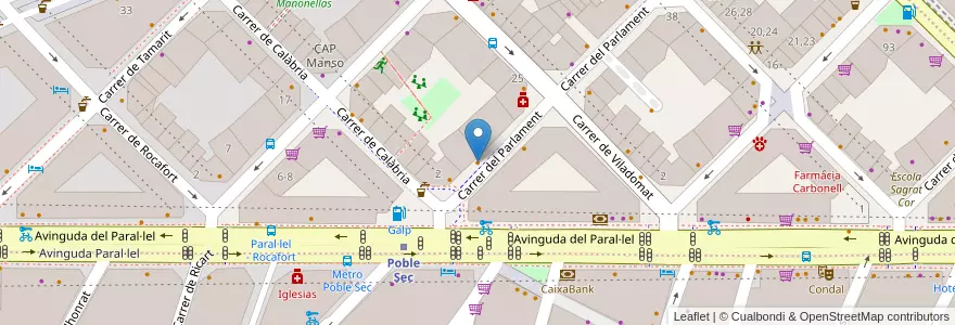 Mapa de ubicacion de Entre Latas en إسبانيا, كتالونيا, برشلونة, بارسلونس, Barcelona.