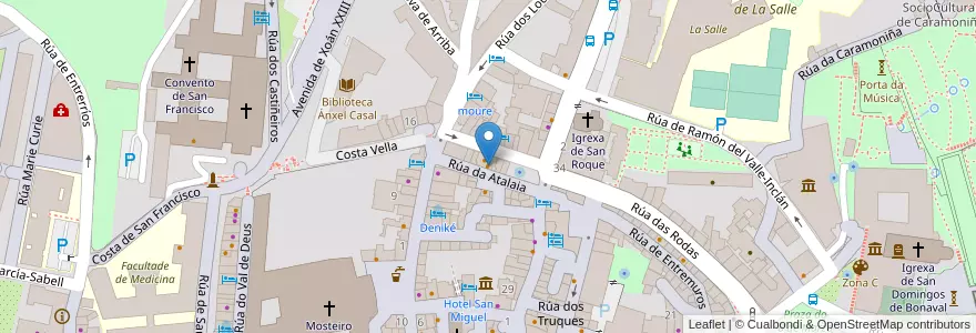 Mapa de ubicacion de Entre Pedras en Espagne, Galice, A Corogne, Santiago, Santiago De Compostela.