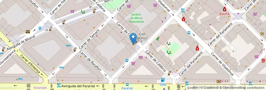 Mapa de ubicacion de Entre Tapes en Испания, Каталония, Барселона, Барселонес, Барселона.