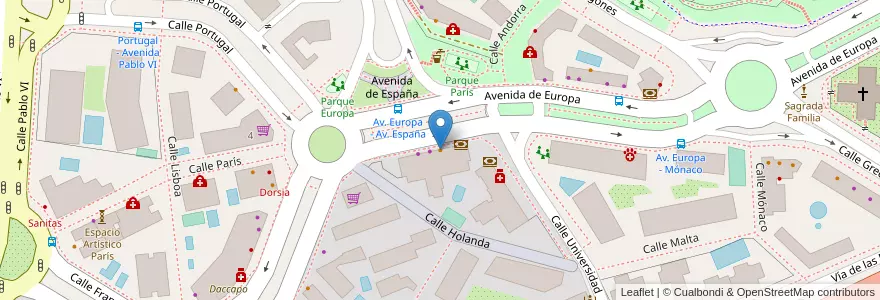 Mapa de ubicacion de Entretrés en España, Comunidad De Madrid, Comunidad De Madrid, Área Metropolitana De Madrid Y Corredor Del Henares, Pozuelo De Alarcón.