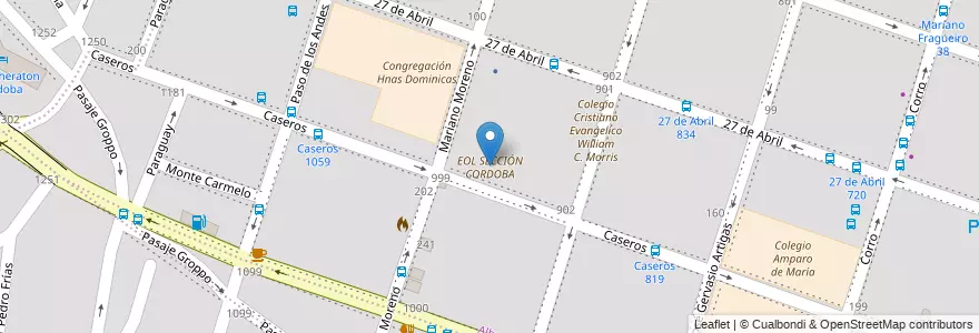 Mapa de ubicacion de EOL SECCIÓN CORDOBA en 아르헨티나, Córdoba, Departamento Capital, Pedanía Capital, Córdoba, Municipio De Córdoba.