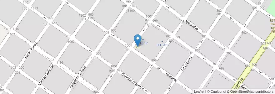 Mapa de ubicacion de EP 3 en Arjantin, Buenos Aires, Partido De San Pedro, San Pedro.