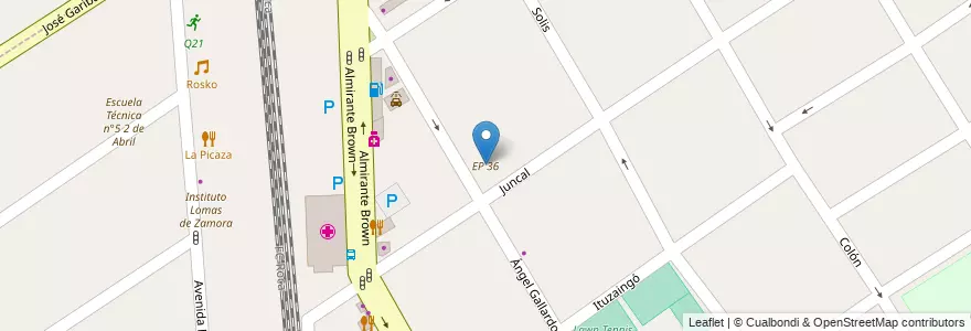 Mapa de ubicacion de EP 36 en Arjantin, Buenos Aires, Partido De Lomas De Zamora, Temperley.