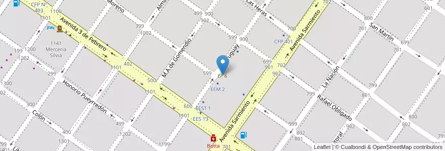 Mapa de ubicacion de EP 6 en Arjantin, Buenos Aires, Partido De San Pedro, San Pedro.