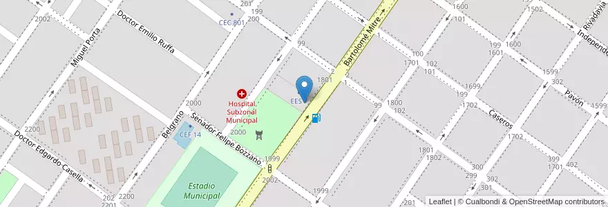 Mapa de ubicacion de EP 7 en Argentinië, Buenos Aires, Partido De San Pedro, San Pedro.