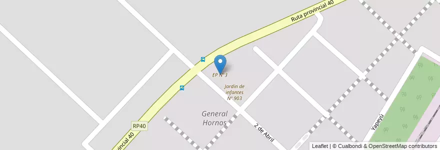 Mapa de ubicacion de EP N°3 en Argentinië, Buenos Aires, Partido De General Las Heras, General Hornos.