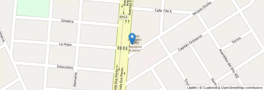 Mapa de ubicacion de E.P.B N°3 Hipóliyo Yrigoyen en Arjantin, Buenos Aires, Partido De Florencio Varela.