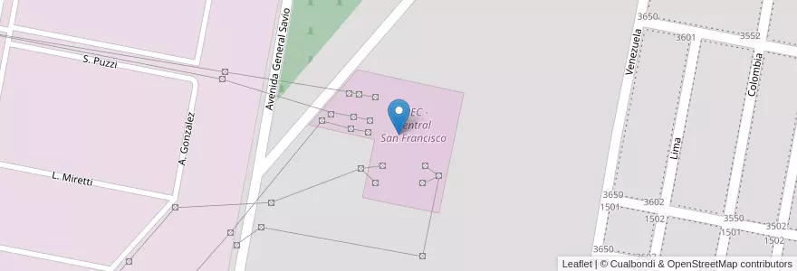 Mapa de ubicacion de EPEC - Central San Francisco en 阿根廷, Córdoba, Departamento San Justo, Pedanía Juárez Celman, Municipio De San Francisco, San Francisco.