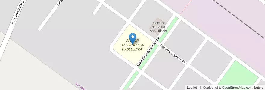 Mapa de ubicacion de EPEP Nº 37 "PROFESOR E.ABELLEYRA" en アルゼンチン, フォルモサ州, Departamento Formosa, Municipio De San Hilario, San Hilario.