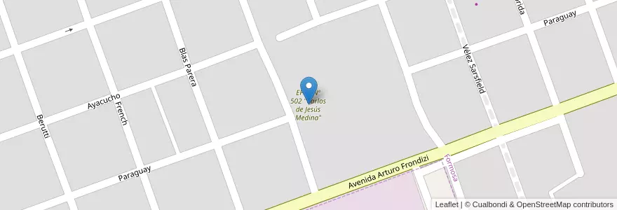 Mapa de ubicacion de EPEP Nº 502 "Carlos de Jesús Medina" en アルゼンチン, フォルモサ州, Departamento Formosa, Municipio De Formosa, Formosa.