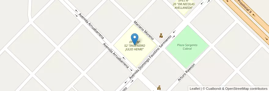 Mapa de ubicacion de EPEP Nº 52 "INGENIERO JULIO HENRI" en Arjantin, Formosa, Departamento Laishi, Municipio De Villa Escolar.