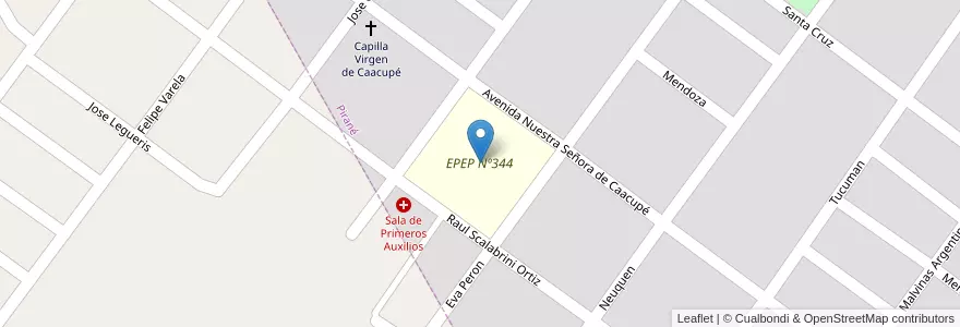 Mapa de ubicacion de EPEP Nº344 en Аргентина, Формоса, Departamento Pirané, Municipio De Pirané, Pirané.