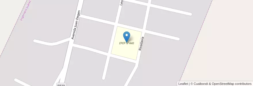 Mapa de ubicacion de EPEP Nº440 en Arjantin, Formosa, Departamento Matacos, Ingeniero Juárez.