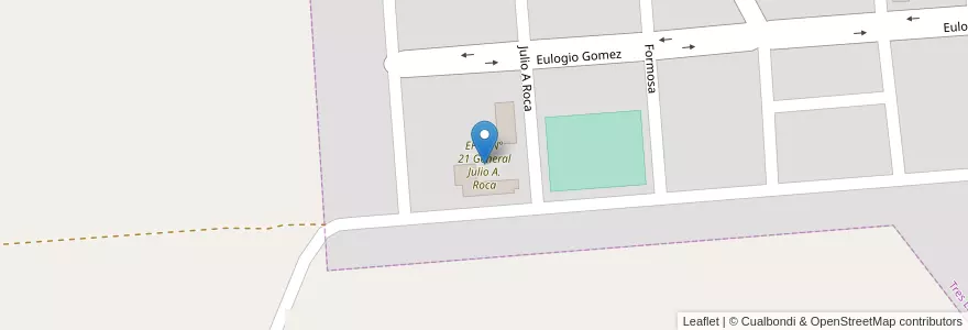 Mapa de ubicacion de EPES N° 21 General Julio A. Roca en 阿根廷, Formosa, Departamento Pilagás, Municipio De Tres Lagunas, Tres Lagunas.