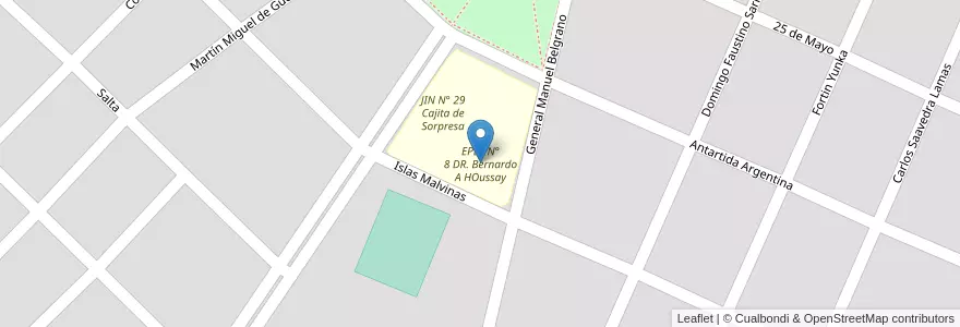 Mapa de ubicacion de EPES N° 8 DR. Bernardo A HOussay en 阿根廷, Formosa, Departamento Pilagás, Municipio De El Espinillo, El Espinillo.