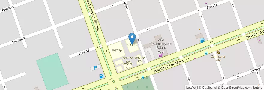 Mapa de ubicacion de EPET 10 en アルゼンチン, フォルモサ州, Departamento Formosa, Municipio De Formosa, Formosa.