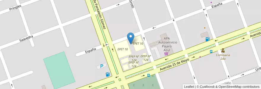 Mapa de ubicacion de EPET 10 en アルゼンチン, フォルモサ州, Departamento Formosa, Municipio De Formosa, Formosa.