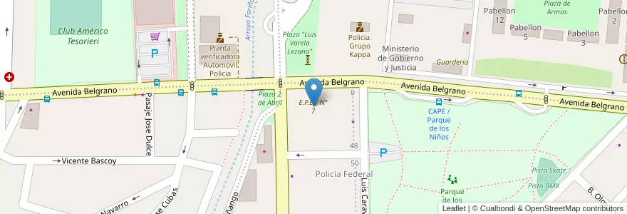 Mapa de ubicacion de E.P.E.T N° 7 en Argentina, Catamarca, Departamento Capital, Municipio De San Fernando Del Valle De Catamarca, San Fernando Del Valle De Catamarca.