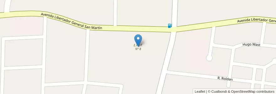 Mapa de ubicacion de E.P.E.T. Nº 8 en アルゼンチン, サンフアン州, チリ, Santa Lucía.