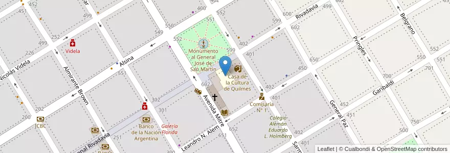 Mapa de ubicacion de EPNº1 Bernardino Rivadavia en الأرجنتين, بوينس آيرس, Partido De Quilmes, Quilmes.
