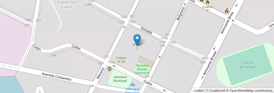 Mapa de ubicacion de EPP Nº 5 en Arjantin, Santa Cruz, Deseado, Puerto Deseado.