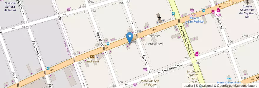Mapa de ubicacion de Equicient, Flores en アルゼンチン, Ciudad Autónoma De Buenos Aires, Comuna 7, ブエノスアイレス.