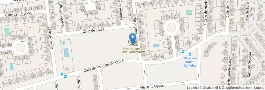 Mapa de ubicacion de Equipo General Rivas-Arganda en スペイン, マドリード州, Comunidad De Madrid, Cuenca Del Henares, Rivas-Vaciamadrid.