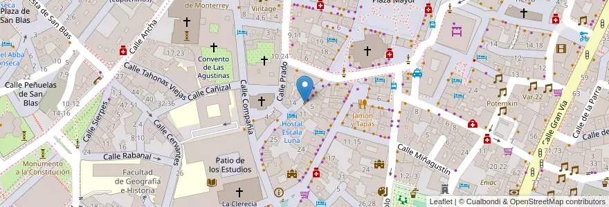 Mapa de ubicacion de Erasmus Café en 스페인, Castilla Y León, Salamanca, Campo De Salamanca, Salamanca.