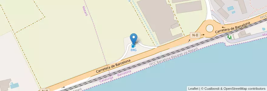Mapa de ubicacion de ERG en España, Cataluña, Barcelona, Maresme, Sant Andreu De Llavaneres.