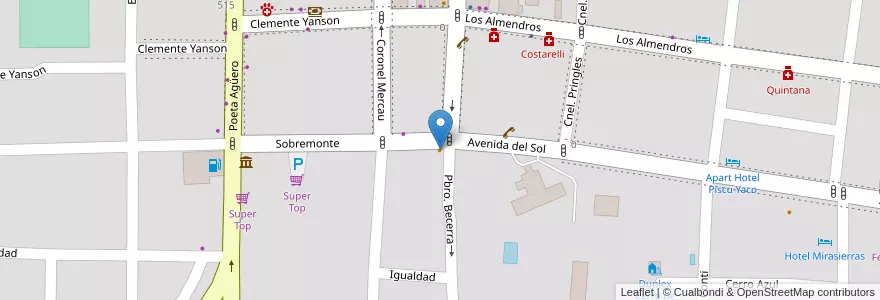 Mapa de ubicacion de Erika en アルゼンチン, サンルイス州, Junín, Municipio De Merlo, Villa De Merlo.