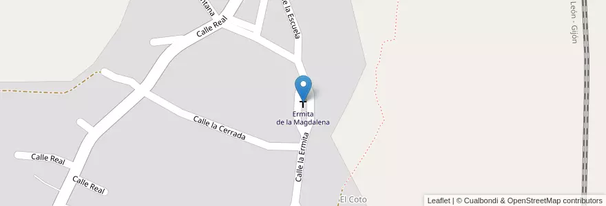 Mapa de ubicacion de Ermita de la Magdalena en Espanha, Castela E Leão, Leão, Tierra De León, Cuadros.