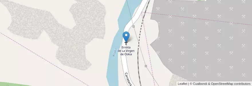 Mapa de ubicacion de Ermita de La Virgen de Oskia en スペイン, ナバーラ州, ナバーラ州, Arakil.