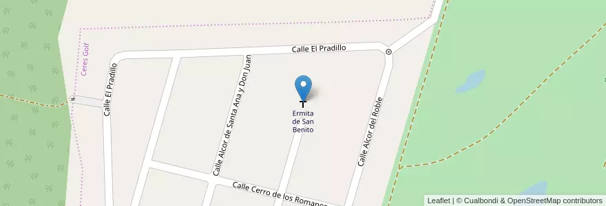 Mapa de ubicacion de Ermita de San Benito en スペイン, エストレマドゥーラ州, Cáceres, Cáceres, Cáceres.
