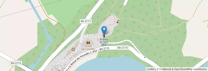 Mapa de ubicacion de Ermita de Sant Pere en Испания, Каталония, Барселона, Альт-Пенедес, Castellet I La Gornal.