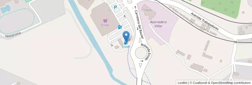 Mapa de ubicacion de Eroski en España, Euskadi, Bizkaia, Enkarterri, Zalla.
